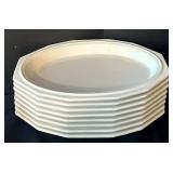K - Vintage Heathcote Pottery White Dinnerware Set, Service for 8 Plus Serving Pieces