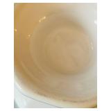 K - Vintage Heathcote Pottery White Dinnerware Set, Service for 8 Plus Serving Pieces