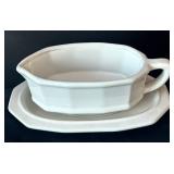 K - Vintage Heathcote Pottery White Dinnerware Set, Service for 8 Plus Serving Pieces