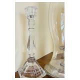 DR - Cartier Silver Candlestick, Glass Candle Holders, and Decorative Set with Wax Candles and Rose