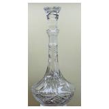 DR - Set of 3 Vintage Cut Glass Pitchers and Decanter, Tallest 12 Inches
