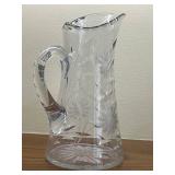 DR - Set of 3 Vintage Cut Glass Pitchers and Decanter, Tallest 12 Inches