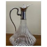 DR - Set of 3 Vintage Cut Glass Pitchers and Decanter, Tallest 12 Inches