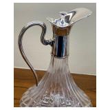 DR - Set of 3 Vintage Cut Glass Pitchers and Decanter, Tallest 12 Inches