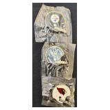 K - Set of 9 NFL Team Helmet Collectible Pins in Sealed Packaging