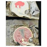 K - Set of 9 NFL Team Helmet Collectible Pins in Sealed Packaging