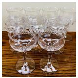 DR - Set of 8 Vintage Etched Crystal Wine Glasses