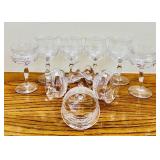 DR - Set of 8 Vintage Etched Crystal Wine Glasses