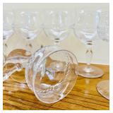 DR - Set of 8 Vintage Etched Crystal Wine Glasses