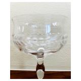 DR - Set of 8 Vintage Etched Crystal Wine Glasses