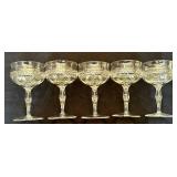 DR - Set of 8 Vintage Etched Crystal Wine Glasses