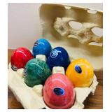 LR - Set of 6 Italian Marble Egg Shaped Decor Pieces, 2.5 in