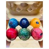 LR - Set of 6 Italian Marble Egg Shaped Decor Pieces, 2.5 in
