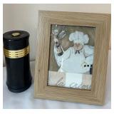 P - Kitchen Decor Set with Mr. Coffee Iced Tea Pot, Framed Chef Print, Novelty Mugs and Coffee Sign