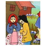 P - Russian Nesting Dolls, Hand-Painted Plates, and Signed Folk Art Painting