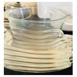 P - Collection of Pots, Pans, Knives, and Glass Bakeware Kitchenware Set