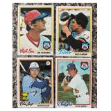 K - Collection of Vintage 1978 Topps Baseball Cards Featuring Notable Players