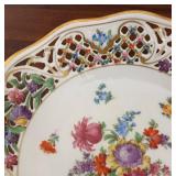 K - Pair of Vintage Schumann Bavaria Reticulated Porcelain Bowls with Floral Design