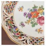 K - Pair of Vintage Schumann Bavaria Reticulated Porcelain Bowls with Floral Design