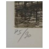LR -Limited Edition Framed Venice Etching Print The Bridge of Sighs