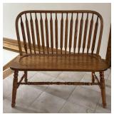 G - Vintage Robinson Furniture Wooden Spindle-Back Bench