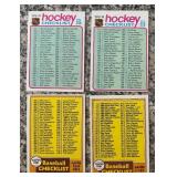 K - Lot of Vintage Baseball and Hockey Card Checklist Cards (1975-1981)