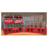 LLS - Coca-Cola Collectible Lot with Glass Bottles, Branded Glasses and Crates