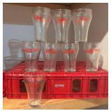 LLS - Coca-Cola Collectible Lot with Glass Bottles, Branded Glasses and Crates