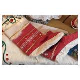 LLBR - Vintage Holiday Decor Collection with Needlepoint Frame, Stockings, Reindeer Candleholders and More