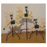 LLBR - Vintage Holiday Decor Collection with Needlepoint Frame, Stockings, Reindeer Candleholders and More