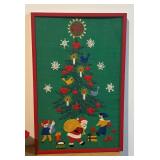 LLBR - Vintage Holiday Decor Collection with Needlepoint Frame, Stockings, Reindeer Candleholders and More