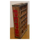 LLS - Vintage Pepsi-Cola Wooden Bottle Crate with Dividers