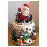 LLBR - Vintage Needlepoint Holiday Wreath Art with 2 Music Boxes