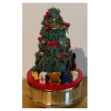 LLBR - Vintage Needlepoint Holiday Wreath Art with 2 Music Boxes