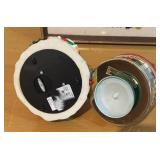 LLBR - Vintage Needlepoint Holiday Wreath Art with 2 Music Boxes