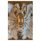 LLBR - Vintage German Porcelain Serving Dish with Lobster Handle and Gold Accents