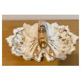 LLBR - Vintage German Porcelain Serving Dish with Lobster Handle and Gold Accents