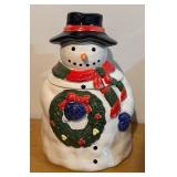 LLBR - Holiday Decor Collection with Snowman Cookie Jar, Fitz and Floyd Box, Candles, Bells and More