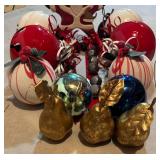 LLS - Holiday Decor Collection with Santa Figure, Bells, Ornaments, Gold Pears and More