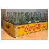 LLS - Vintage Coke Bottles Collection with Wooden Crate and Cardboard Boxes