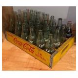 LLS - Vintage Coke Bottles Collection with Wooden Crate and Cardboard Boxes