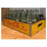 LLS - Vintage Coke Bottles Collection with Wooden Crate and Cardboard Boxes