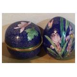 LLBR - Cloisonné Floral Egg and Trinket Box