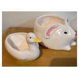 LLBR - Collection of Spring and Easter Decor with Bunny, Duck Figurines, Candleholders and More
