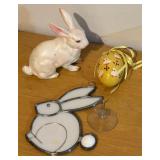 LLBR - Collection of Spring and Easter Decor with Bunny, Duck Figurines, Candleholders and More