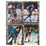 DR - Collection of Vintage Hockey Sports Cards with Player Images and Facsimile Signatures