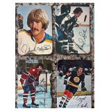DR - Collection of Vintage Hockey Sports Cards with Player Images and Facsimile Signatures
