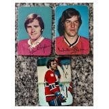 DR - Collection of Vintage Hockey Sports Cards with Player Images and Facsimile Signatures