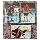 DR - Collection of Vintage Hockey Sports Cards with Player Images and Facsimile Signatures