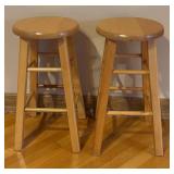 K - Pair of Wooden Kitchen Stools